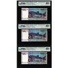 Image 1 : (3) Consecutive 2017 Djibouti 40 Francs Bank Notes PMG Superb Gem Uncirculated 68EPQ