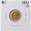 Image 1 : 1852-O $1 Liberty Head Gold Dollar Coin