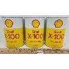 Image 1 : LOT OF 3 - SHELL X-100 MOTOR OIL CANS - 1L 