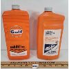 Image 1 : LOT OF 2 - GULF 1 PINT ENGINE OIL BOTTLES