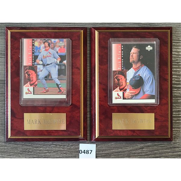 LOT OF 2 - MARK MCGWIRE BASEBALL CARDS ON PLAQUES - Kidd Family Auctions