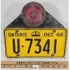 Image 1 : 1966 ONTARIO LICENSE PLATE MOUNTED W/ BRAKE LIGHT