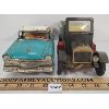 Image 2 : LOT OF 2 - TIN TOYS - INC BANDAI TIN FRICTION CAR MADE IN JAPAN