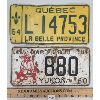 Image 1 : LOT OF 2 - 1960 YUKON & 1964 QUEBEC LICENSE PLATES