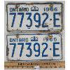 Image 1 : PAIR OF 1966 ONTARIO LICNESE PLATES 