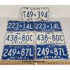 LOT OF 4 - 3 PAIRS OF 1971 - 1 SINGLE - ONTARIO LICENSE PLATES 
