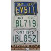 LOT OF 3 - ONT BIKE PLATES - 1970 / 1972 / 1975