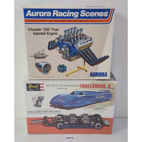 LOT OF 2 REVELL CHALLENGER 1 AURORA CHRYSLER 392 ENGINE MODEL lot-of-2-revell-challenger-1-aurora-chrysler-392-engine-model
