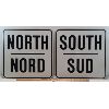 Image 1 : LOT OF 2 - NORTH & SOUTH METAL SIGNS