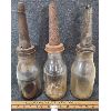 Image 2 : LOT OF 3 - EMBOSSED MOTOR OIL QUART BOTTLES W/ SPOUTS 