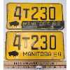 Image 1 : PAIR OF 1964 & '65 MANITOBA LICENSE PLATES