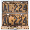 Image 1 : PAIR OF 1935 ONTARIO LICENSE PLATES