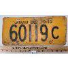 Image 1 : 1942 ONTARIO LICENSE PLATE