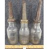 Image 1 : LOT OF 3 - EMBOSSED MOTOR OIL QUART BOTTLES W/ ECO & RHODES SPOUTS