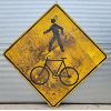 PEDESTRIAN AND BICYCLES ROAD SIGN