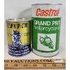LOT OF 2 - MOTORCYCLE OIL CANS