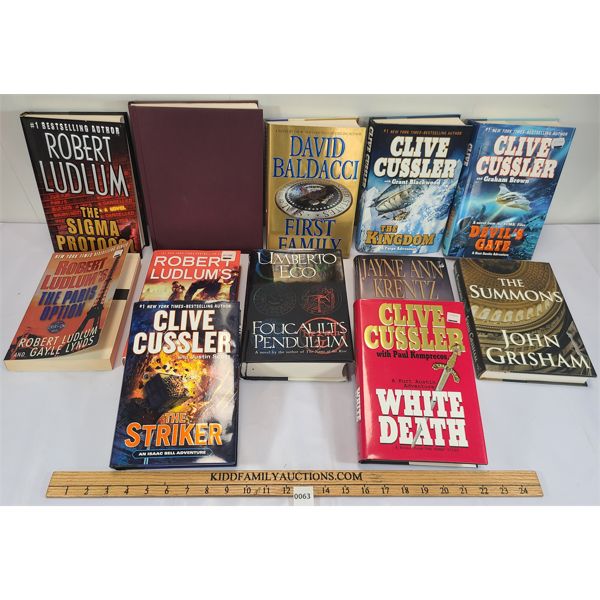 LOT OF 12 - PUBLICATIONS - INCL CLIVE CUSSLER, JOHN GRISHAM ETC