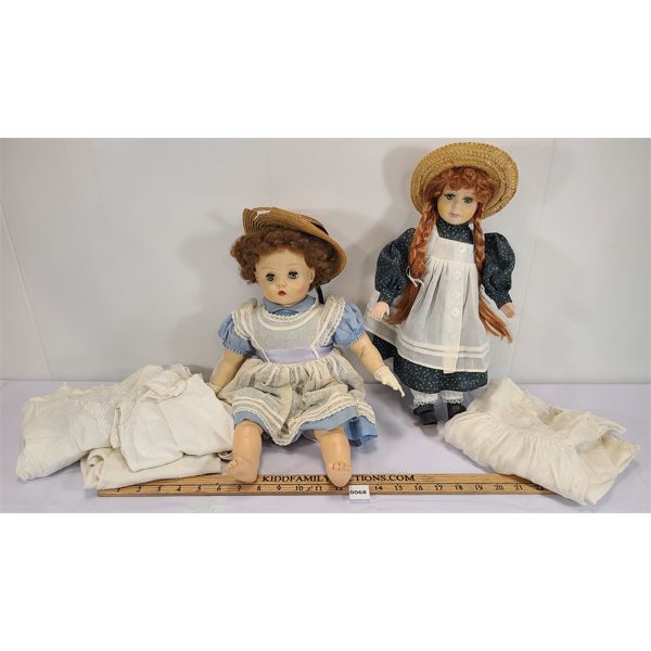 LOT OF 2 - DOLLS W/ ACCESSORIES - INCL ANNE OF GREEN GABLES 