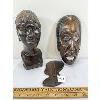 Image 1 : LOT OF 3 - AUTHENTIC AFRICAN CARVINGS - INCL MASK