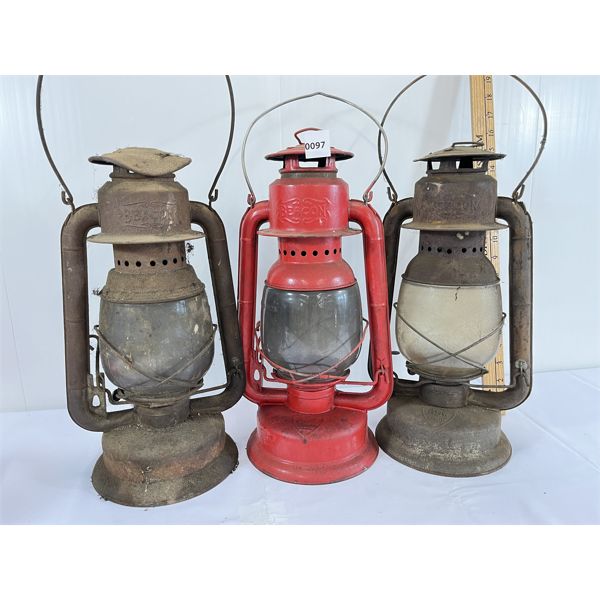 LOT OF 3 - BEACON OIL LANTERNS