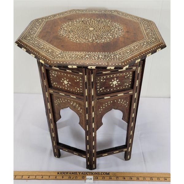 ANGLO INDIAN INLAY FOLDING TABLE