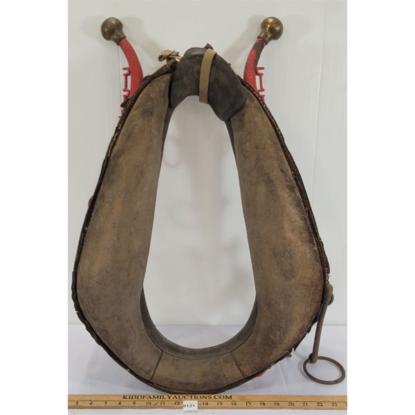 LEATHER EQUESTRIAN COLLAR W/ PAINTED HAMES