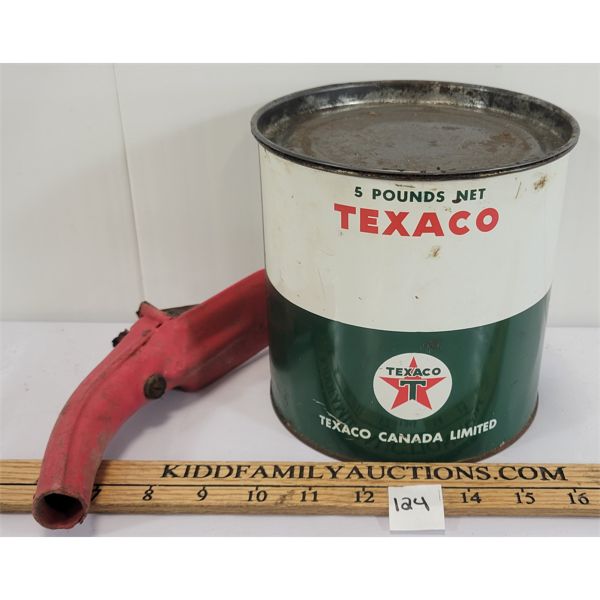 LOT OF 2 - 5LBS TEXACO LUBRICANTS & OIL SPOUT