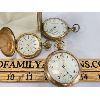 Image 4 : LOT OF 3 - POCKET WATCHES - WALTHAM, KNICKERBOCKER (DOLLAR WATCH), ETC 