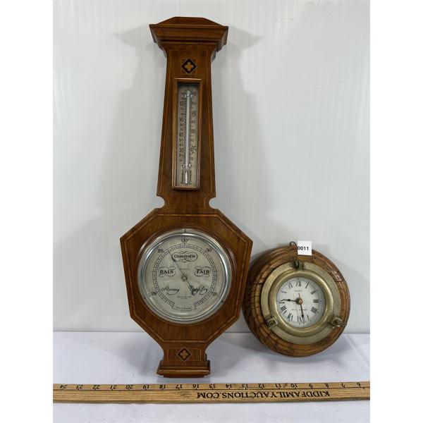 LOT OF 2 - ROYAL MARINER CLOCK & BIRKS ELLIS - RYRIE BAROMETER