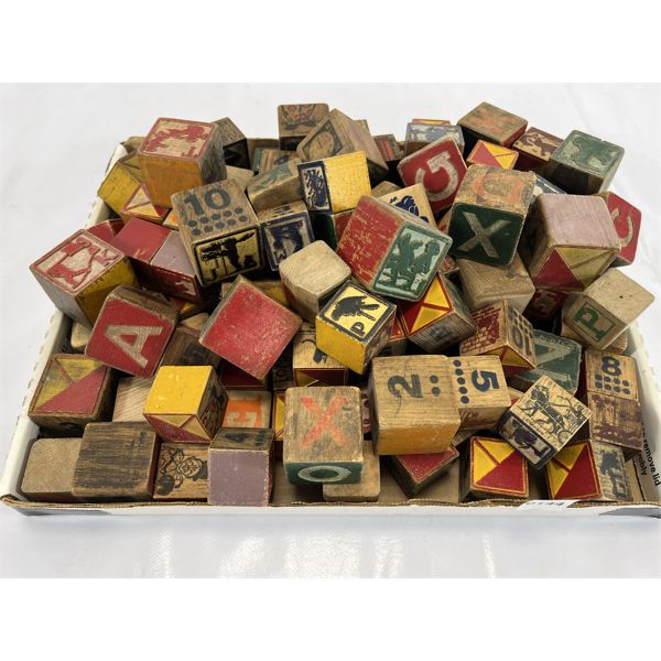 LARGE QTY OF CHILDREN'S WOODEN BLOCKS - VARIOUS SIZES
