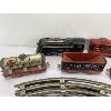 Image 2 : JOB LOT - TIN & WOOD TRAIN SET W/ ENGINE & TRACK