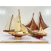 Image 1 : LOT OF 4 - WOODEN SAILBOATS 