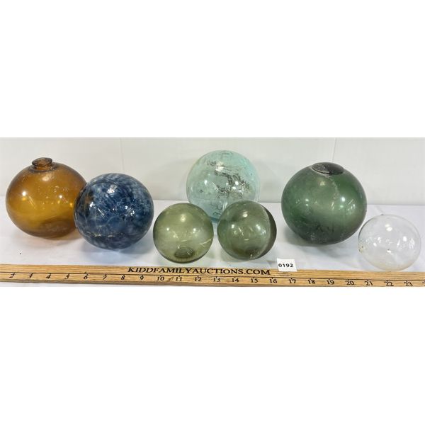 LOT OF 7 - GLASS BALL FLOATS