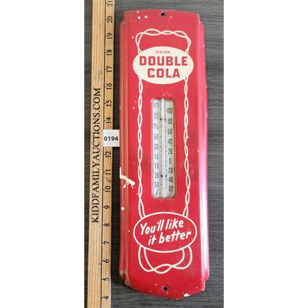 TIN DOUBLE COLA THERMOMETER - 1929