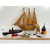 Image 1 : JOB LOT - NAUTICAL THEMED FOLK ART - INCL SAILBOAT, BUOYS & FISH ETC