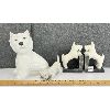 Image 1 : LOT OF 3 - PAIR OF WESTIE BOOKENDS, ROYAL COPENHAGEN WESTIE & ROYAL ADDERLEY LIQUOR BOTTLE