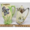 Image 3 : LOT OF 2 - FLOWER DESIGN GLASS PITCHERS - MARKED GERMANY & ENGLAND 