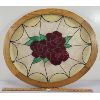 Image 1 : OVAL OAK FRAMED STAIN GLASS PANEL