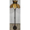 Image 2 : TURNED WALNUT BASE STAINED GLASS FLOOR LAMP