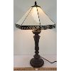 Image 1 : CONTEMPORARY STAINED GLASS TABLE LAMP W/ CAST BASE