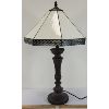 Image 2 : CONTEMPORARY STAINED GLASS TABLE LAMP W/ CAST BASE