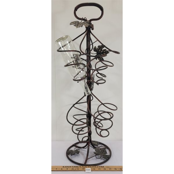 METAL WINE RACK W/ HANDLE