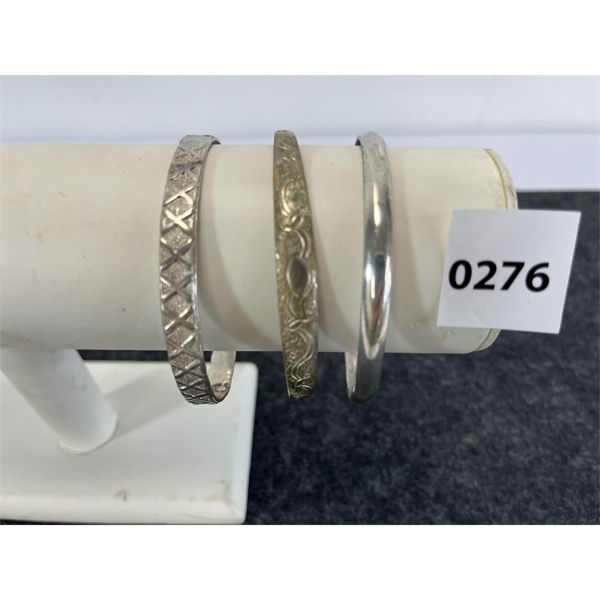 LOT OF 3 - WOMENS STERLING SILVER BRACELETS