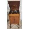 Image 1 : WALNUT VICTROLA W/ MUSIC COMPARTMENT & RECORDS 