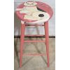 Image 1 : WOOD STOOL W/ CAT PAINTING 