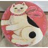 Image 2 : WOOD STOOL W/ CAT PAINTING 