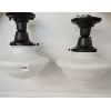 Image 1 : LOT OF 2 - CEILING MOUNTED MILK GLASS LIGHTS