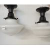 Image 2 : LOT OF 2 - CEILING MOUNTED MILK GLASS LIGHTS
