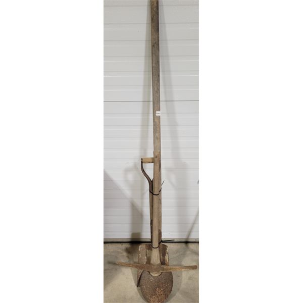 LOT OF 3 - FARM TOOLS - INCL SHOVEL & PICKAXE