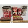 Image 1 : LOT OF 7 - MISC TIN CANS - INCL HORNE'S PEANUT BUTTER & EATON'S ETC